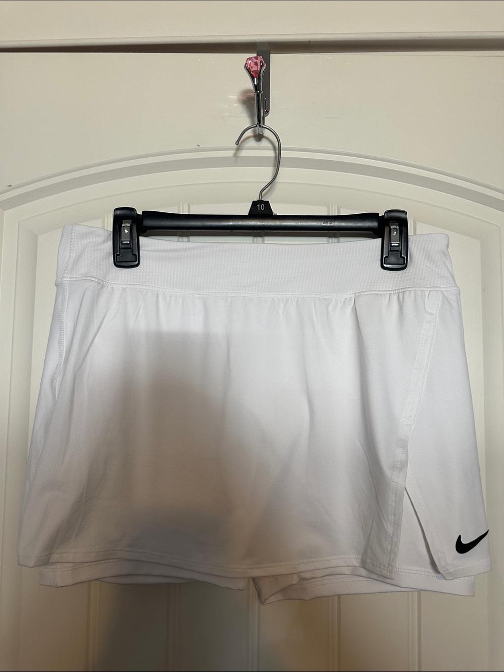 Nike White Athletic Tennis Skort with Black Swoosh - Picture 1 of 3
